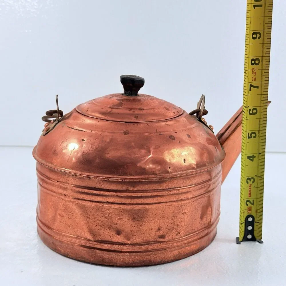 Vintage Paul Revere Copper Tea Kettle Pot Farmhouse Primitive Decor Collectible
